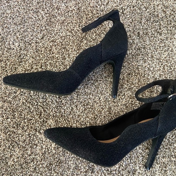 christian siriano black glitter sparkle pumps high heels size 7 New - Picture 3 of 5